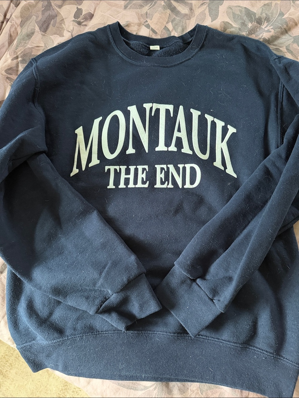 Montauk The End Navy Crewneck Sweatshirt - Men